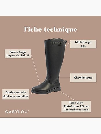 Bottes à mollet large taille 4XL - Modèle Kate