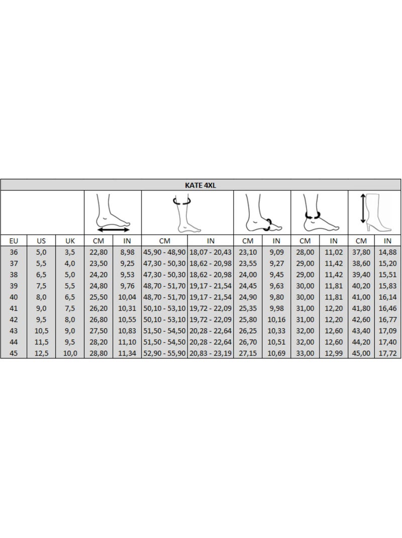 Bottes à mollet large taille 4XL - Modèle Kate Noir Noir - Kiabi