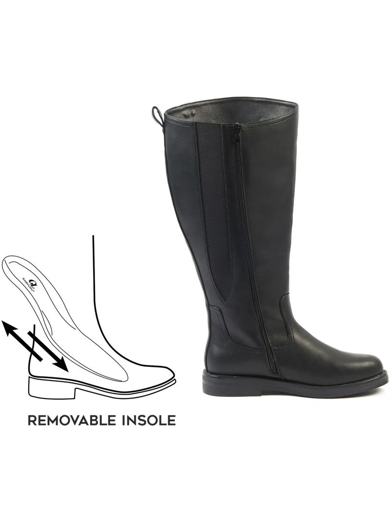 Bottes à mollet large taille 4XL - Modèle Kate Noir Noir - Kiabi