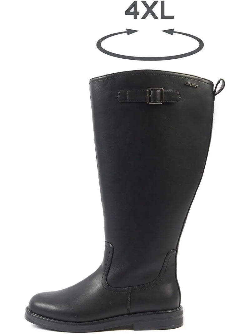 Bottes à mollet large taille 4XL - Modèle Kate Noir Noir - Kiabi