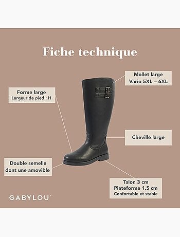 Bottes à mollet large taille 5XL - Modèle Laure