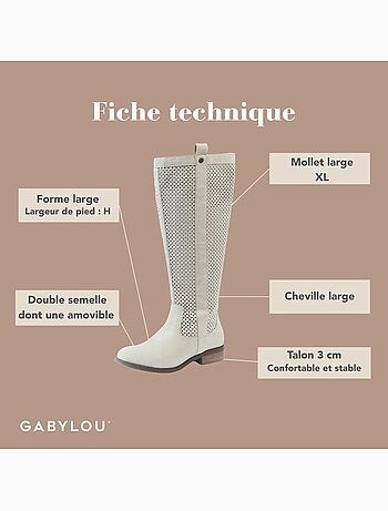 Bottes à mollet large XL - Modèle Colette