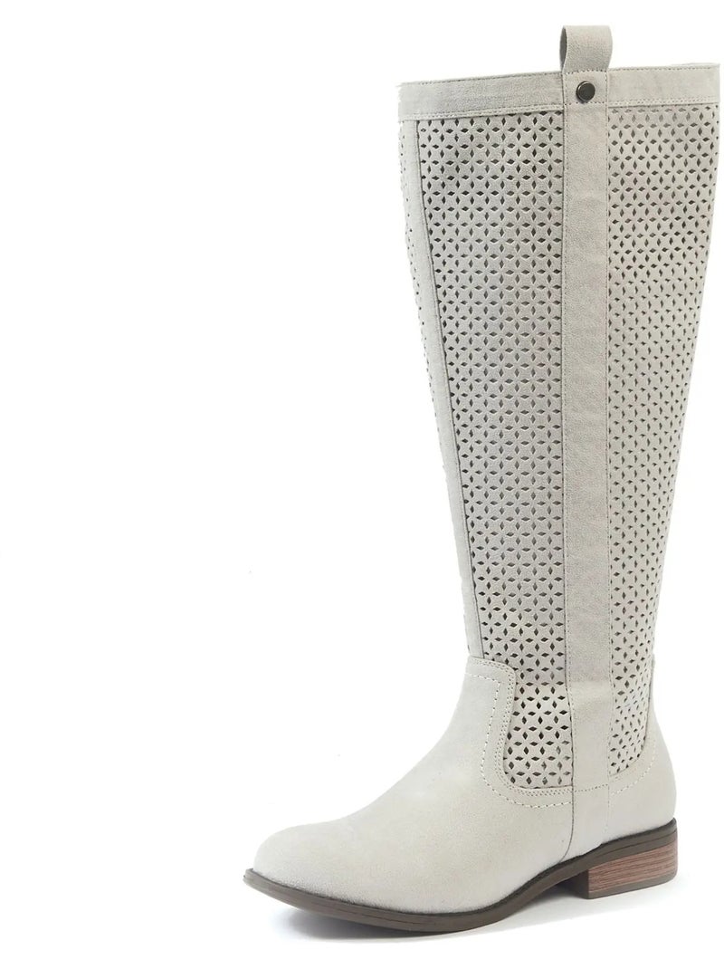 Bottes à mollet large XL - Modèle Colette Gris clair - Kiabi