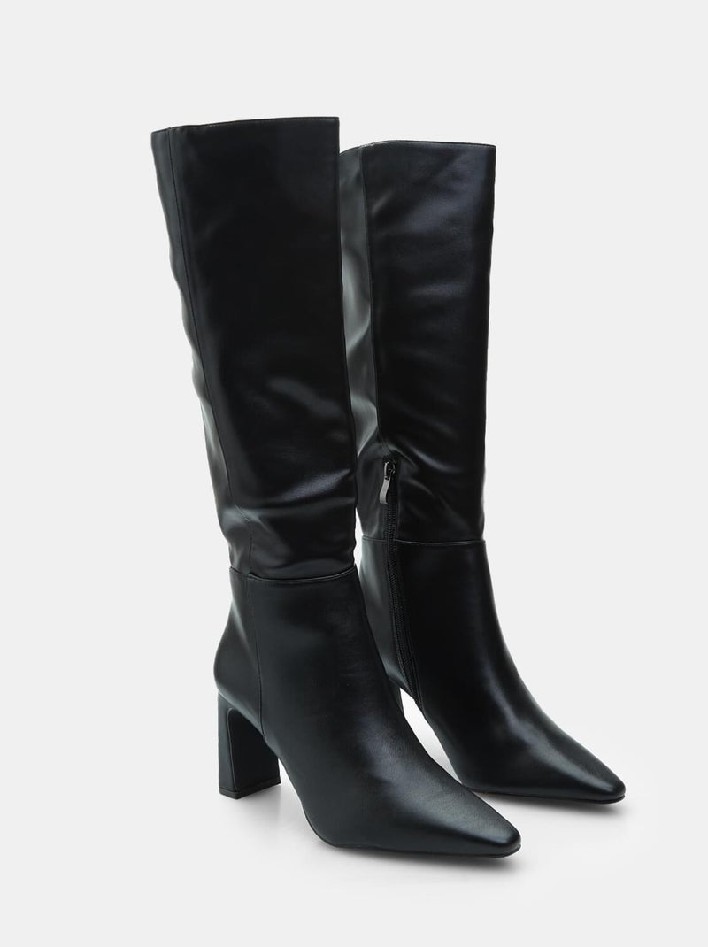 Bottes à talon 8,5 cm BATA Noir - Kiabi