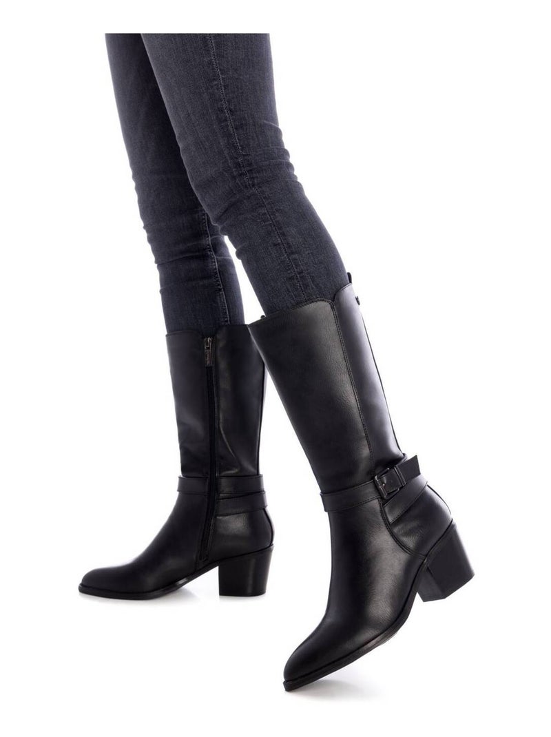 Bottes à talon à fermeture éclair Xti Noir - Kiabi