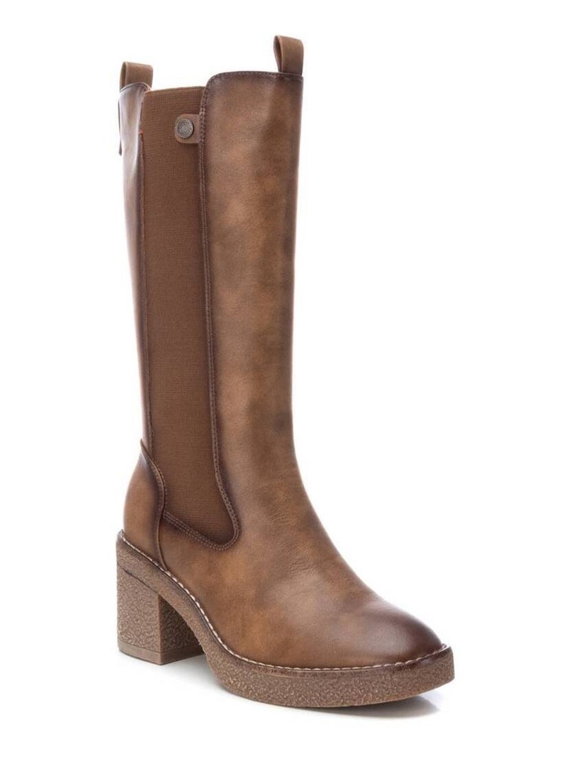 Bottes à talon à fermeture éclair Xti Taupe - Kiabi