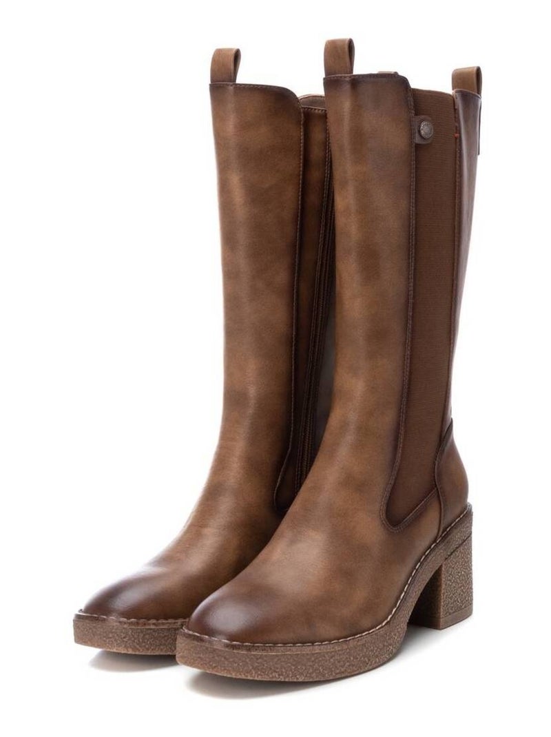 Bottes à talon à fermeture éclair Xti Taupe - Kiabi