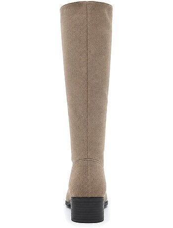 Bottes à talon cuir naturel purapiel
