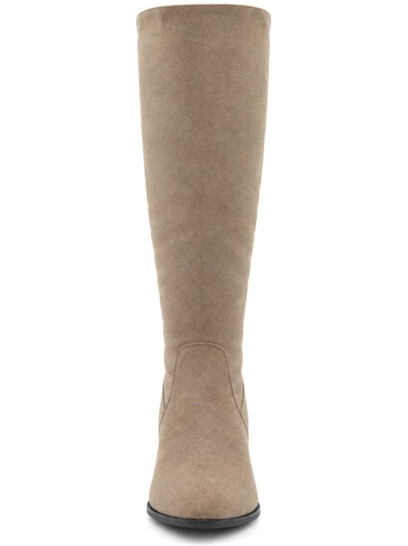 Bottes à talon cuir naturel purapiel Marron - Kiabi
