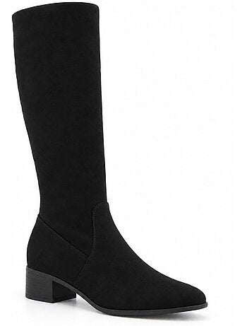 Bottes à talon cuir naturel purapiel