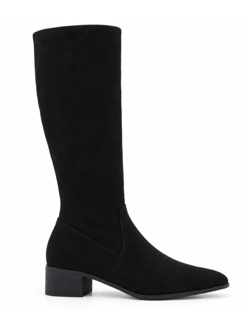 Bottes à talon cuir naturel purapiel Noir - Kiabi