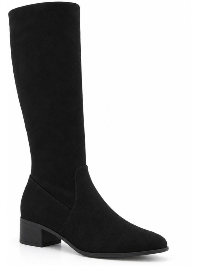 Bottes à talon cuir naturel purapiel Noir - Kiabi