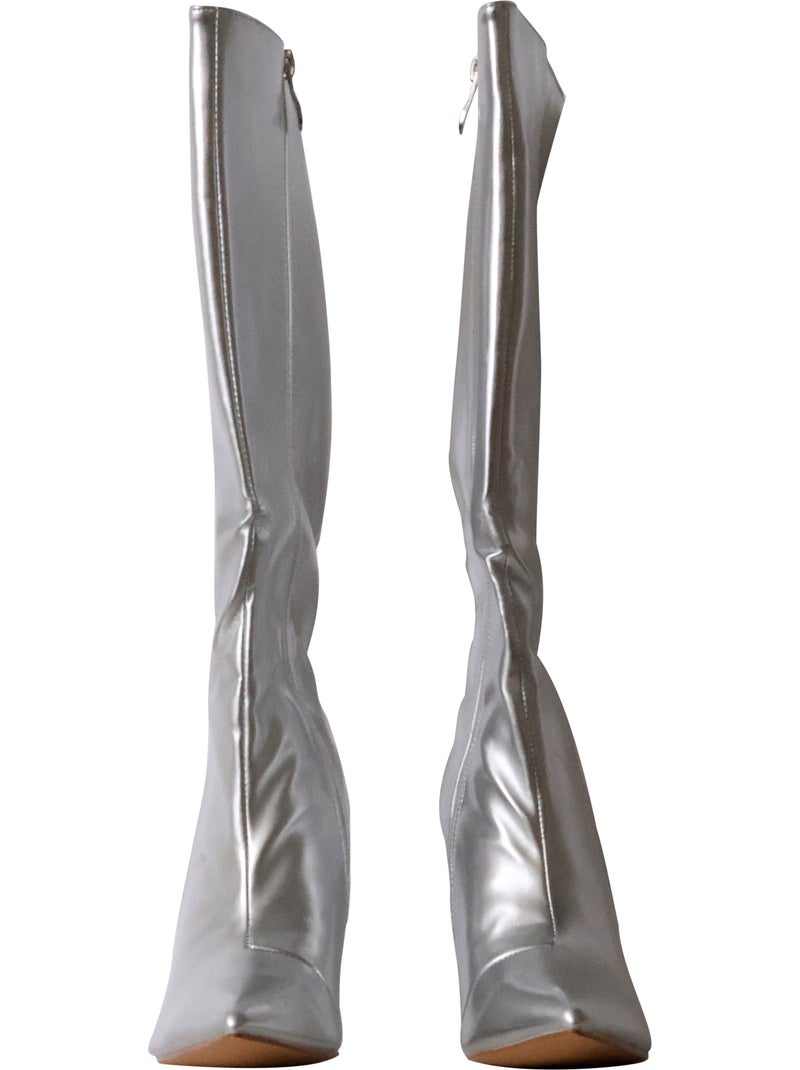 Bottes à Talon Zip Joia Argent - Kiabi