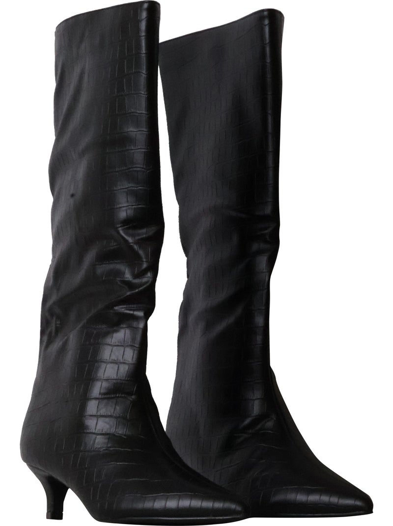 Bottes à talon zip joia Noir - Kiabi