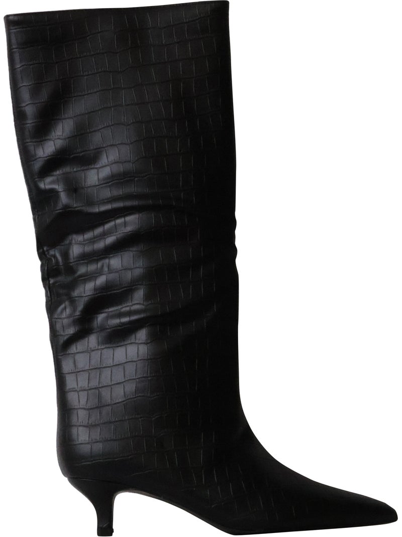 Bottes à talon zip joia Noir - Kiabi