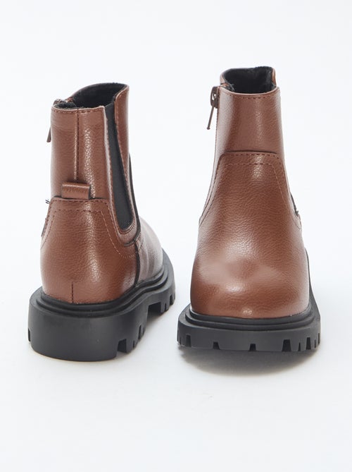 Bottes ajustées en simili - Kiabi