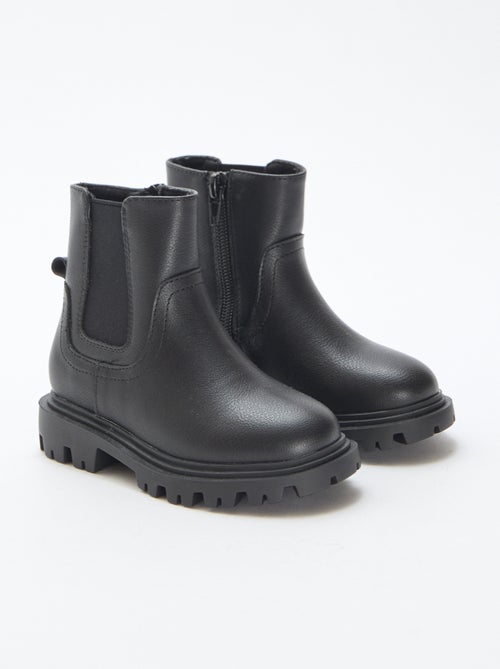 Bottes ajustées en simili - Kiabi