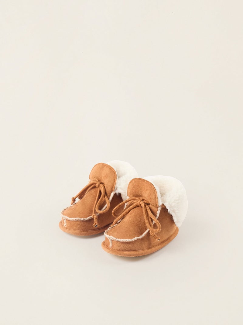 Bottes avec Doublure en Fausse Fourrure Beige foncé - Kiabi