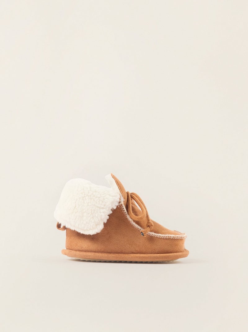 Bottes avec Doublure en Fausse Fourrure Beige foncé - Kiabi