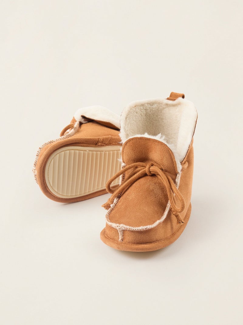 Bottes avec Doublure en Fausse Fourrure Beige foncé - Kiabi