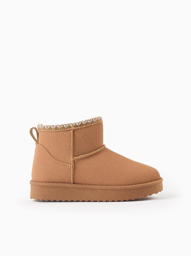Bottes avec Doublure en Fourrure et Semelle Épaisse Beige - Kiabi