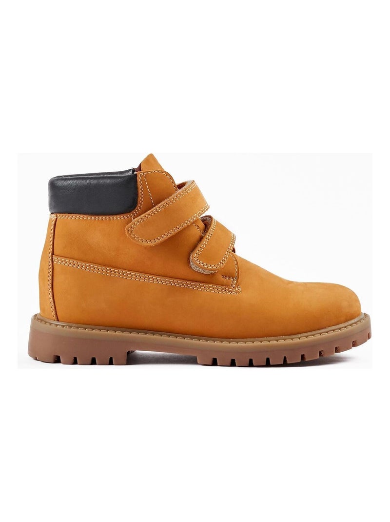 Bottes avec Fermetures à Scratch pour Garçon   ROYALS OFF DUTY Beige foncé - Kiabi