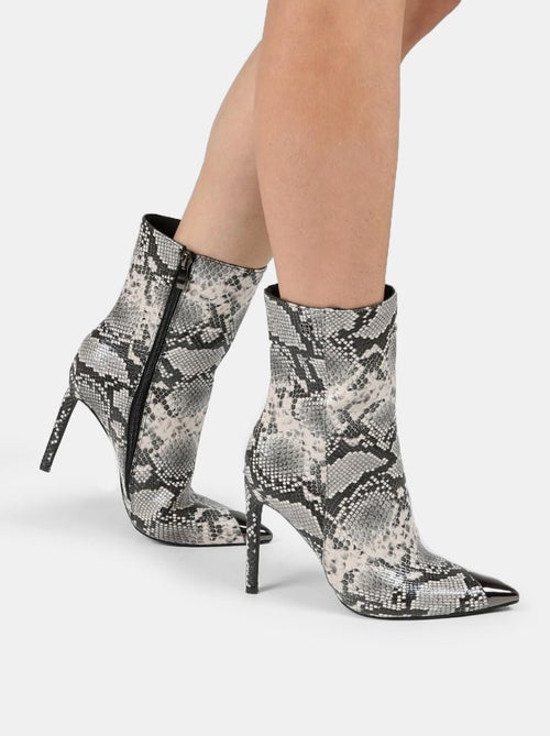 Bottes avec imprimé python et talon haut BATA - Kiabi