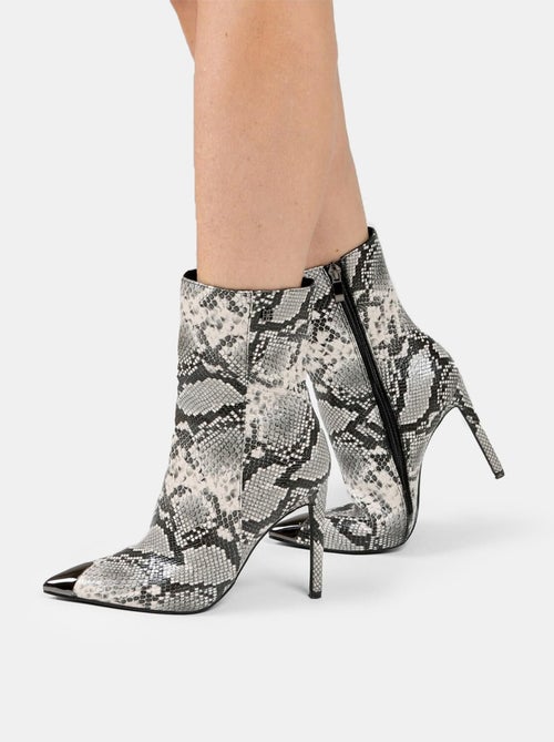 Bottes avec imprimé python et talon haut BATA - Kiabi