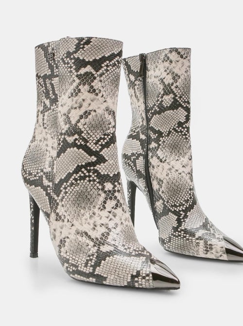 Bottes avec imprimé python et talon haut BATA - Kiabi