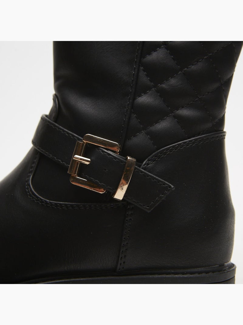 Bottes avec insert matelassé et boucle BATA Noir - Kiabi