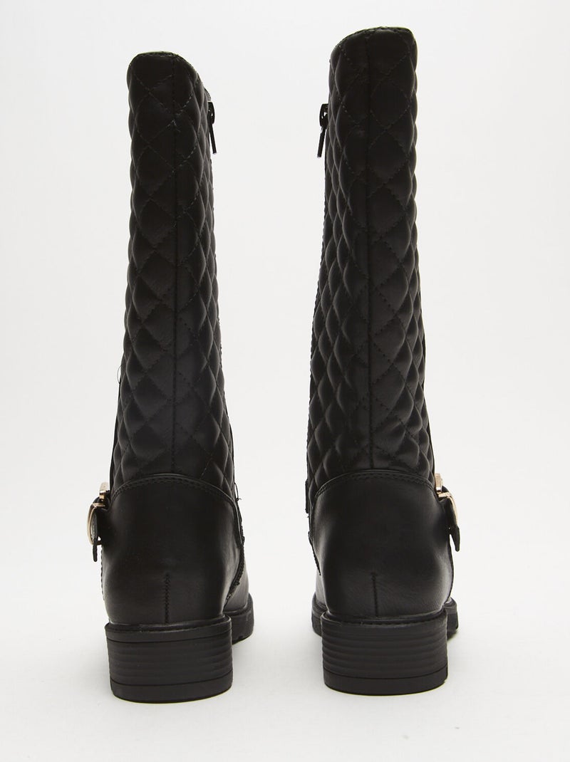 Bottes avec insert matelassé et boucle BATA Noir - Kiabi