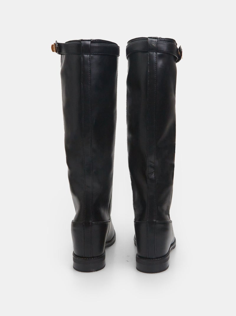 Bottes avec semelle compensée intérieure et boucle BATA Noir - Kiabi