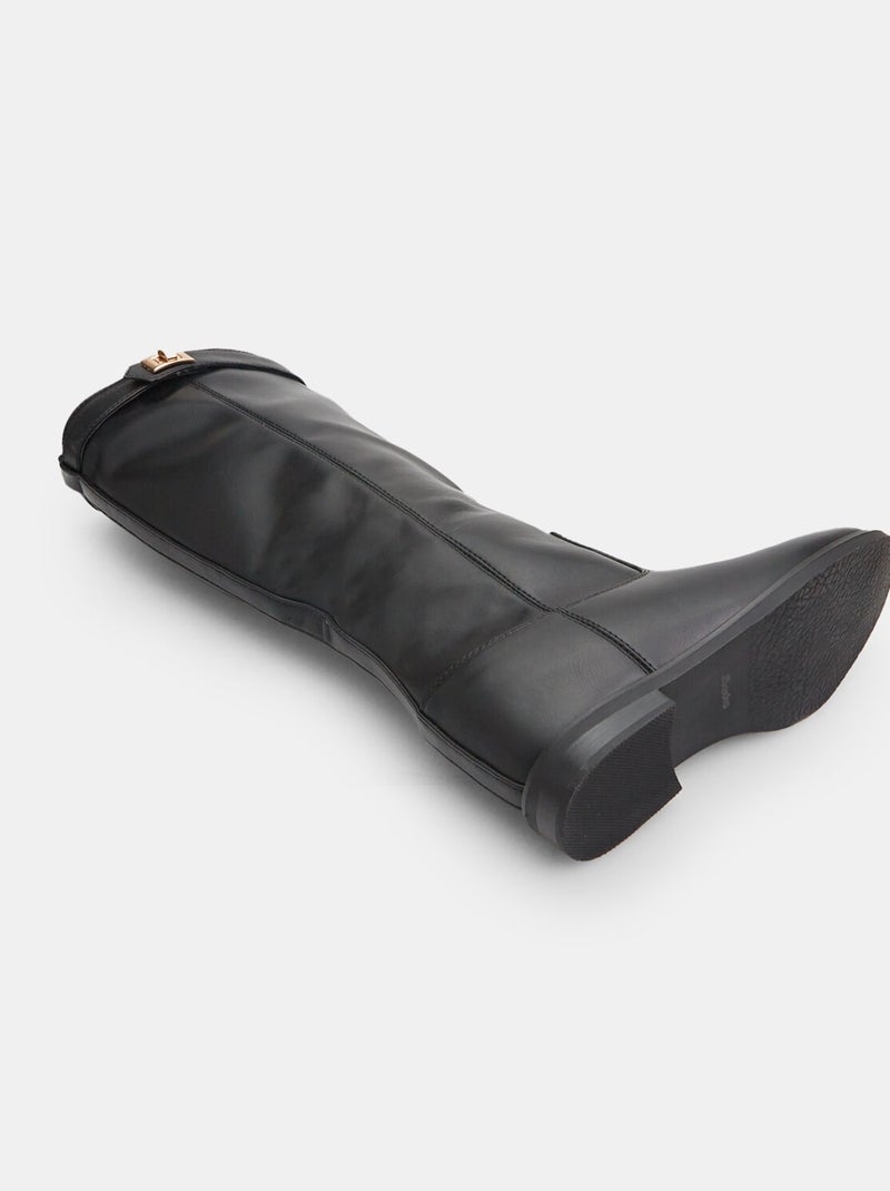 Bottes avec semelle compensée intérieure et boucle BATA Noir - Kiabi