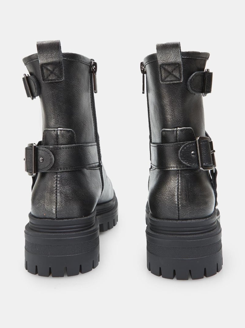 Bottes avec semelle track BATA Argent - Kiabi