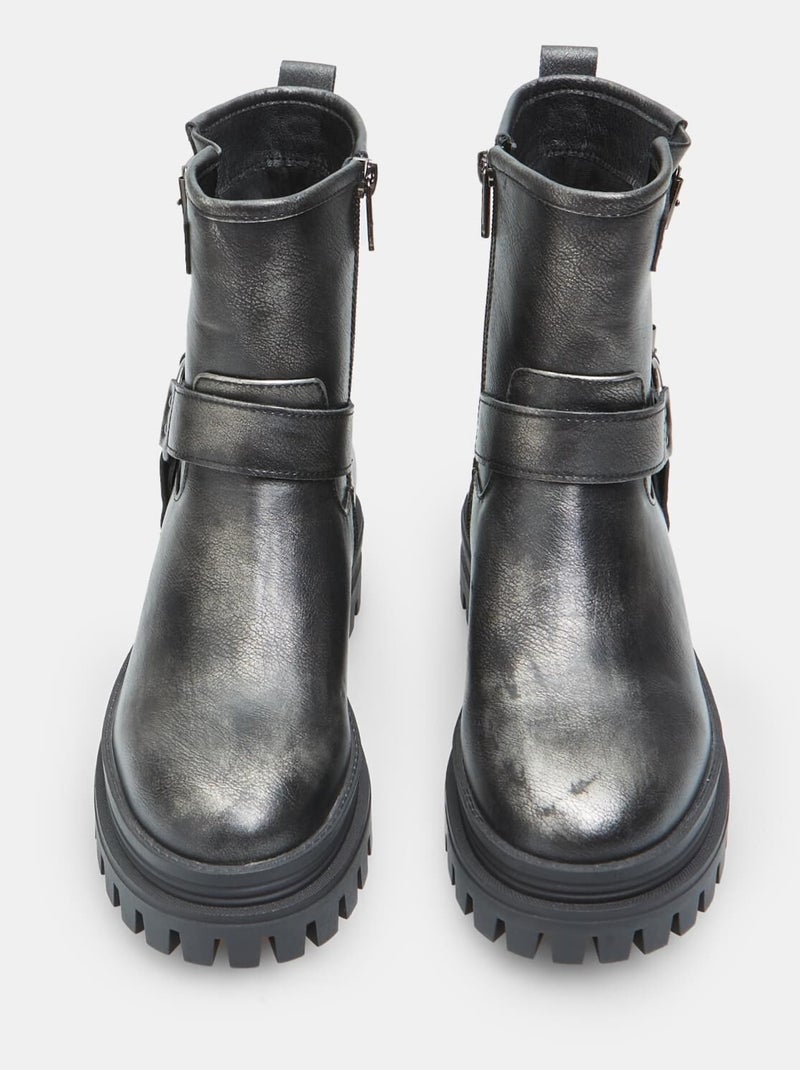 Bottes avec semelle track BATA Argent - Kiabi
