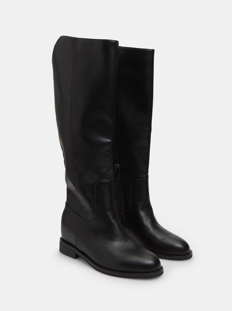 Bottes avec talon compensé intérieur BATA Noir - Kiabi