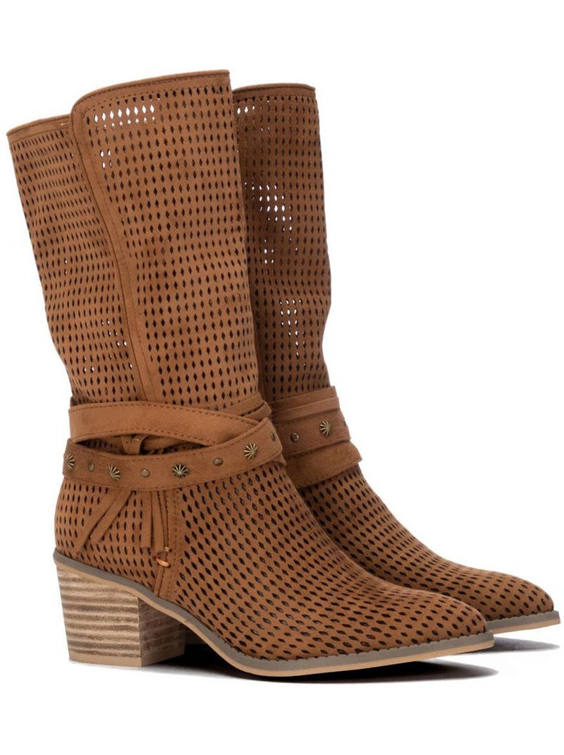 Bottes basiques style cowboy Camel - Kiabi
