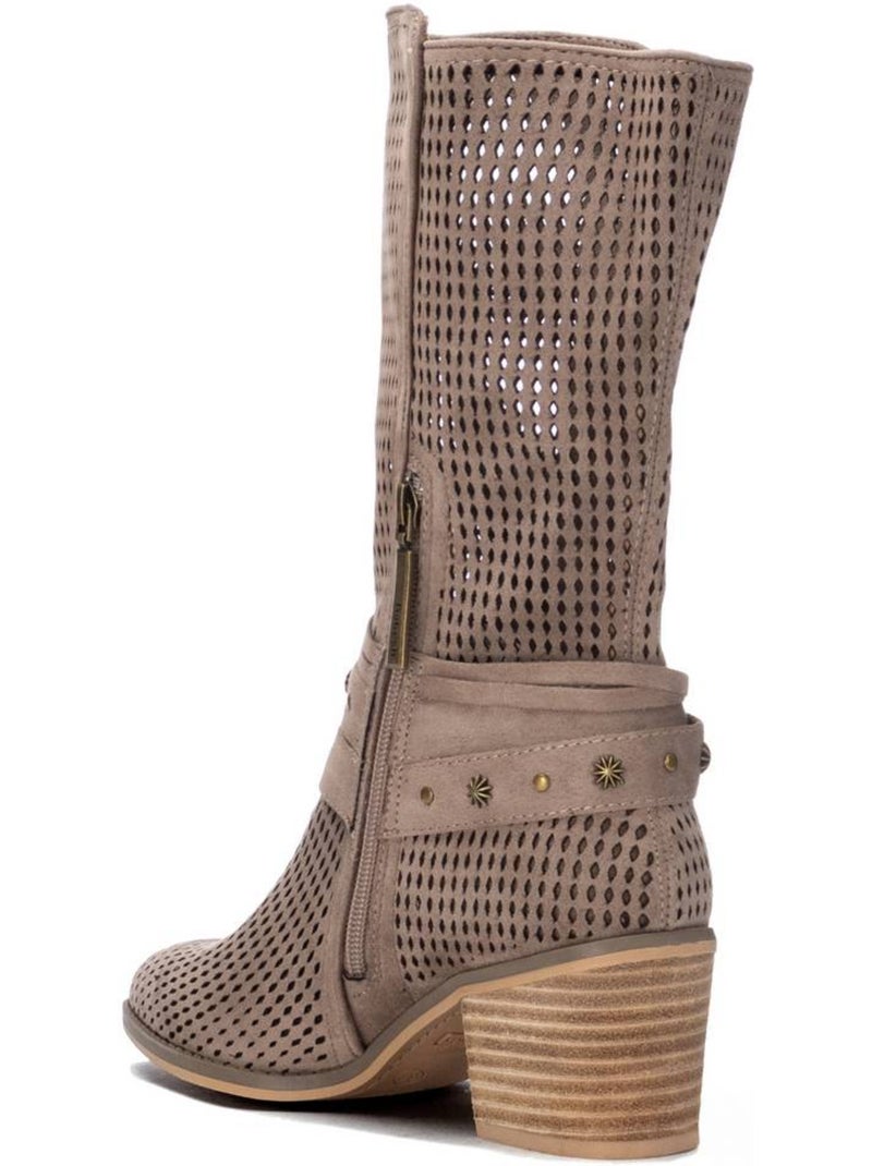 Bottes basiques style cowboy Taupe - Kiabi