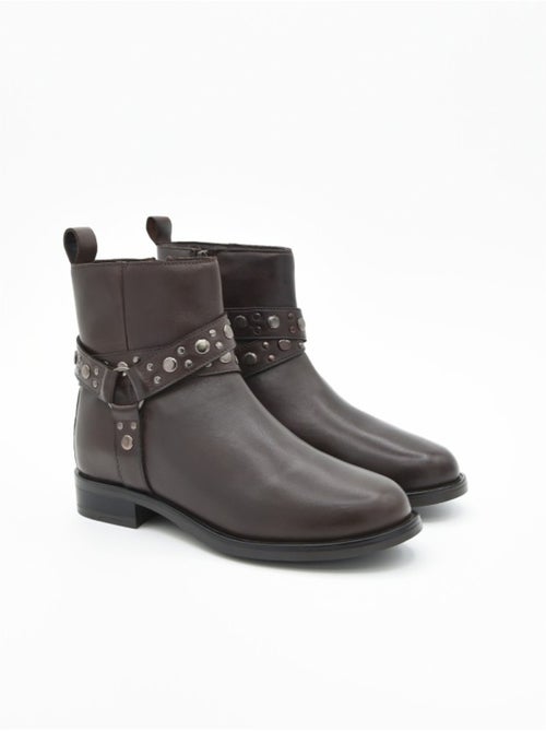 Bottes Basses Cuir Naturel Purapiel - Kiabi
