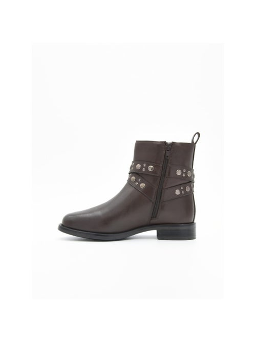 Bottes Basses Cuir Naturel Purapiel - Kiabi