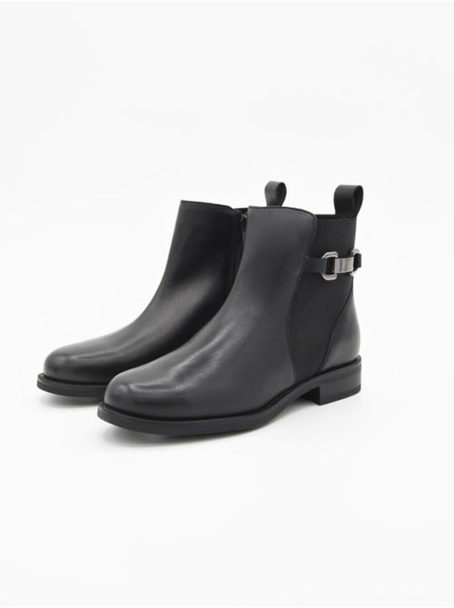 Bottes Basses Cuir Naturel Purapiel - Kiabi