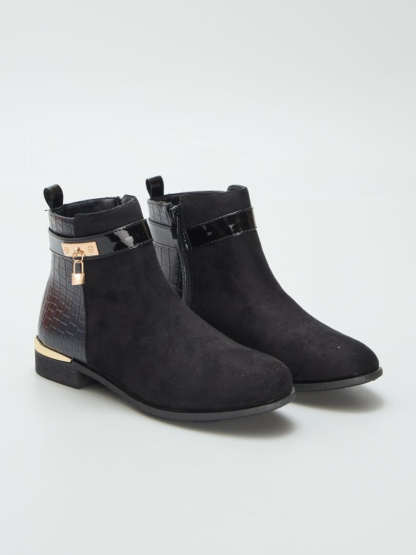 Bottes bi matière Noir - Kiabi