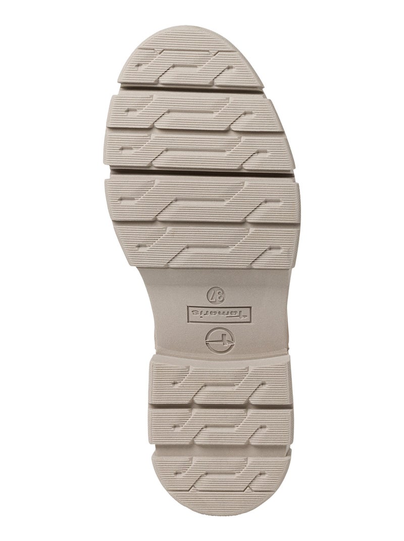 Bottes Chelsea Cuir Tamaris Beige - Kiabi