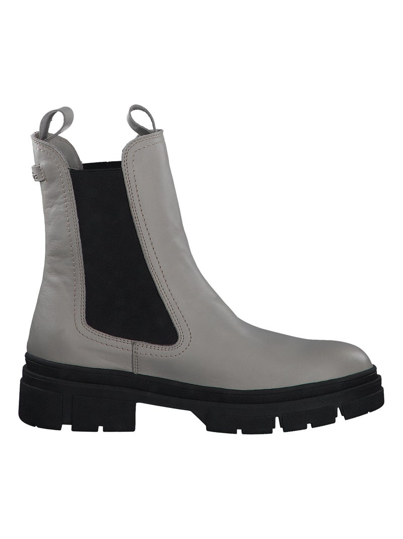 Bottes Chelsea Cuir Tamaris Gris - Kiabi