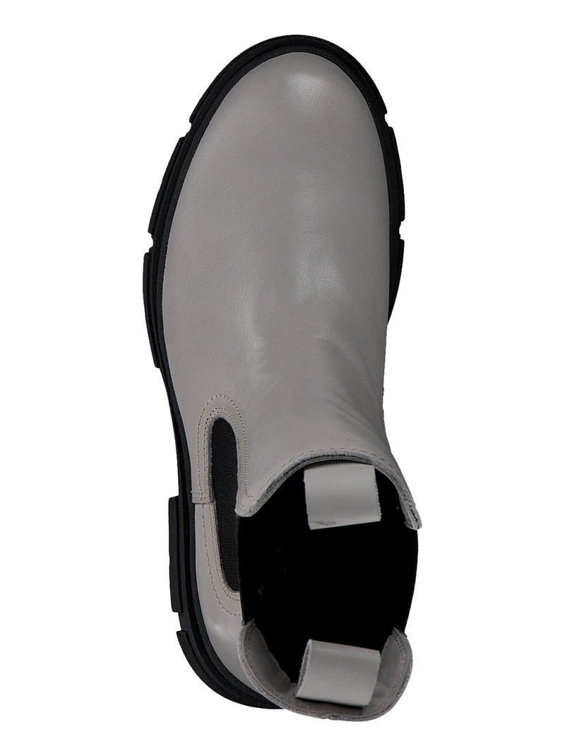 Bottes Chelsea Cuir Tamaris Gris - Kiabi