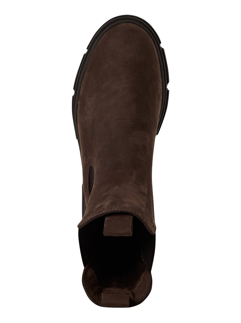 Bottes Chelsea Cuir Tamaris Marron - Kiabi