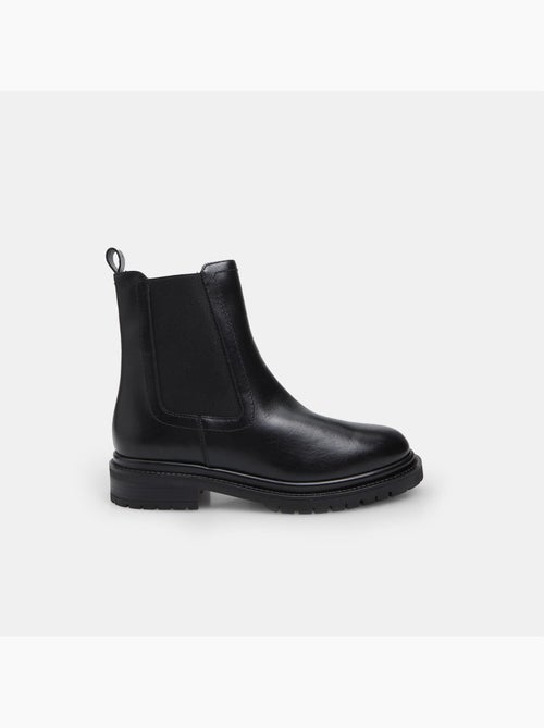 Bottes Chelsea en cuir - Kiabi