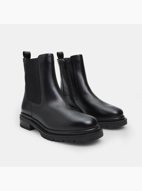 Bottes Chelsea en cuir - Kiabi