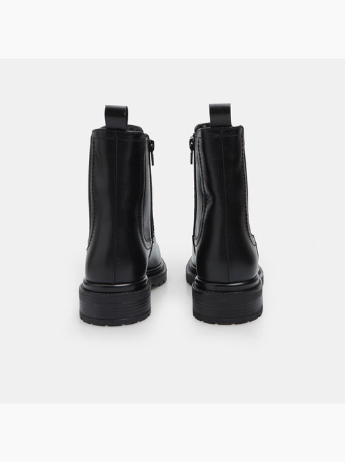 Bottes Chelsea en cuir - Kiabi