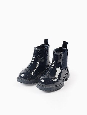 Bottes Chelsea en Vernis avec Brogue